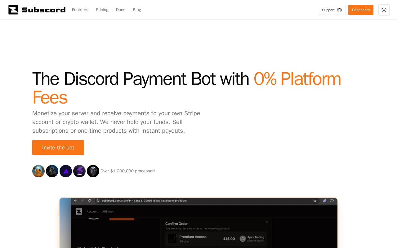 Screenshot of Subscord