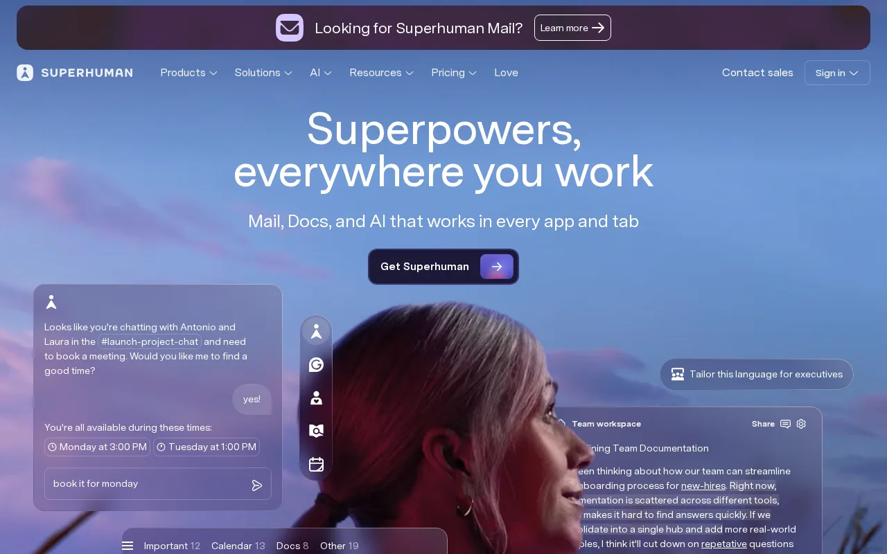 Screenshot of Superhuman