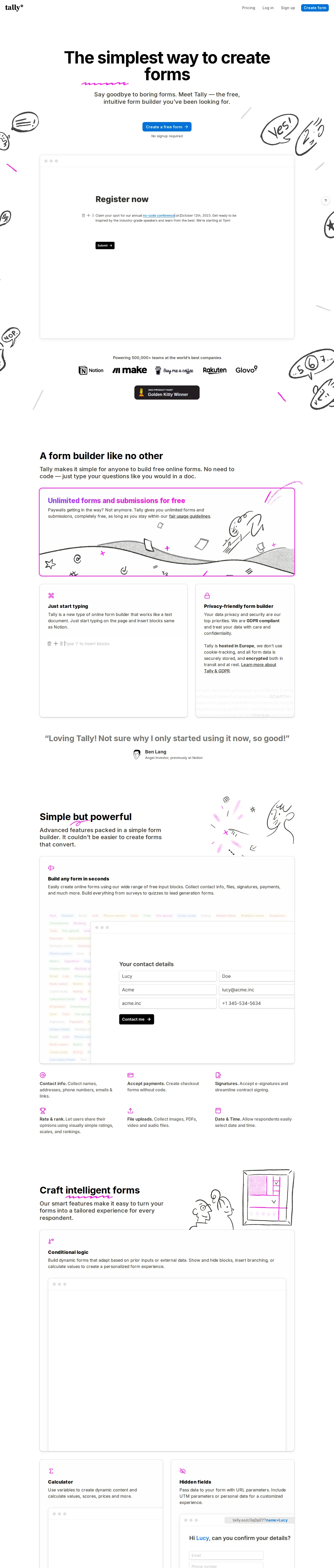 Screenshot of Tally