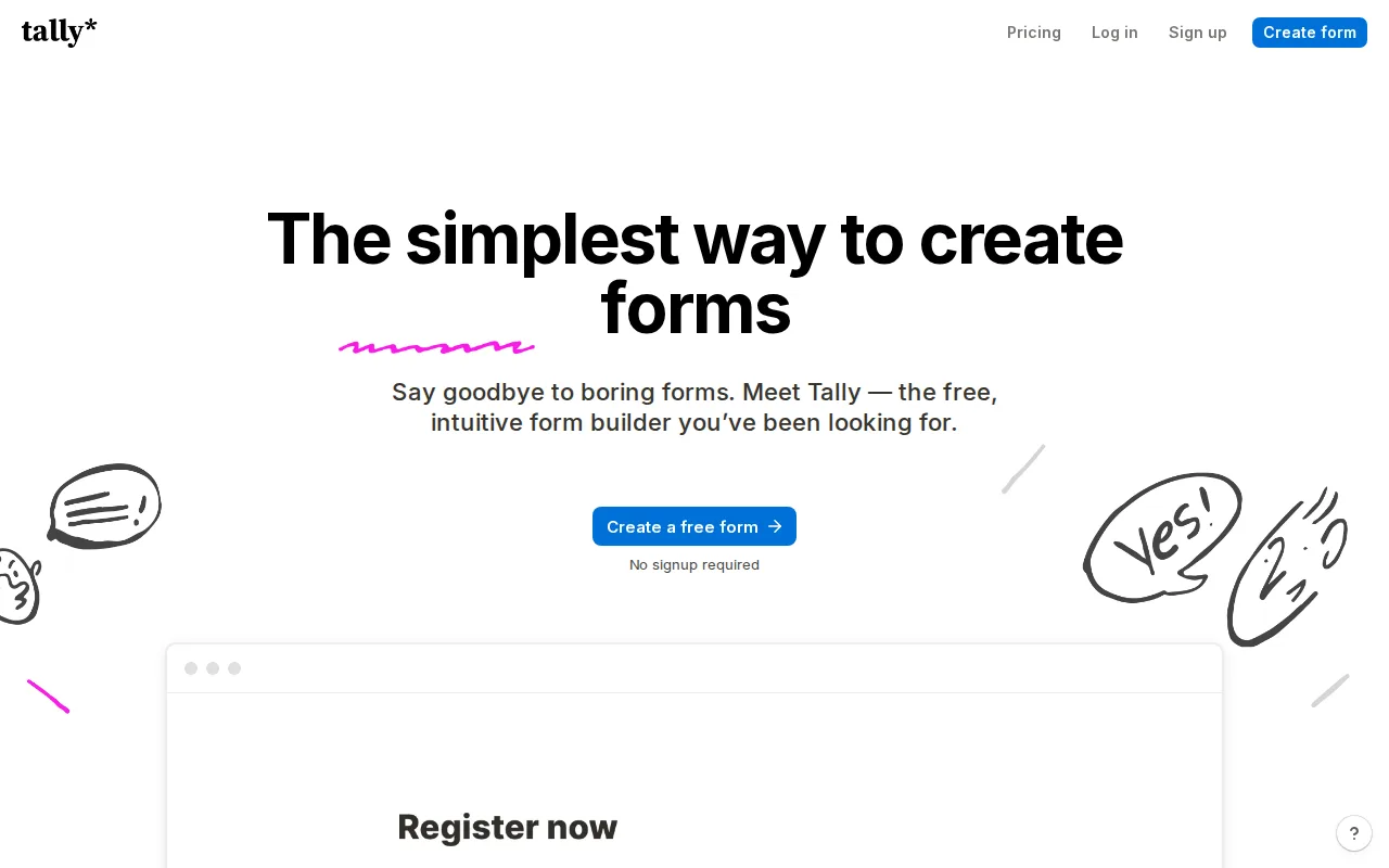Screenshot of Tally