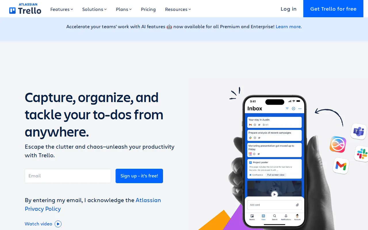 Screenshot of Trello
