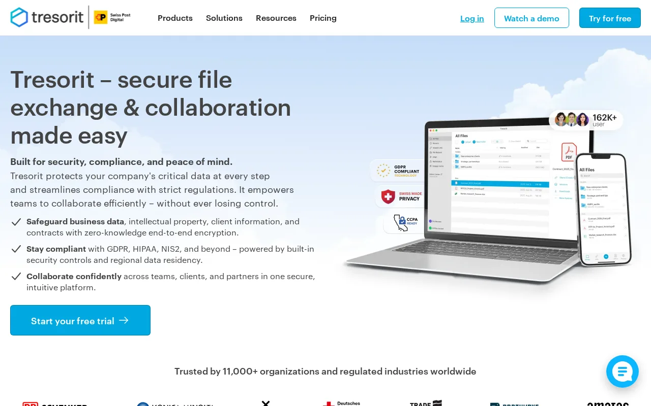 Screenshot of Tresorit