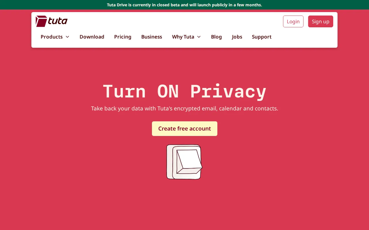 Screenshot of Tuta