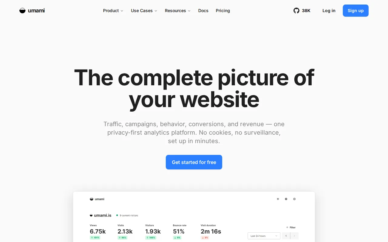 Screenshot of Umami