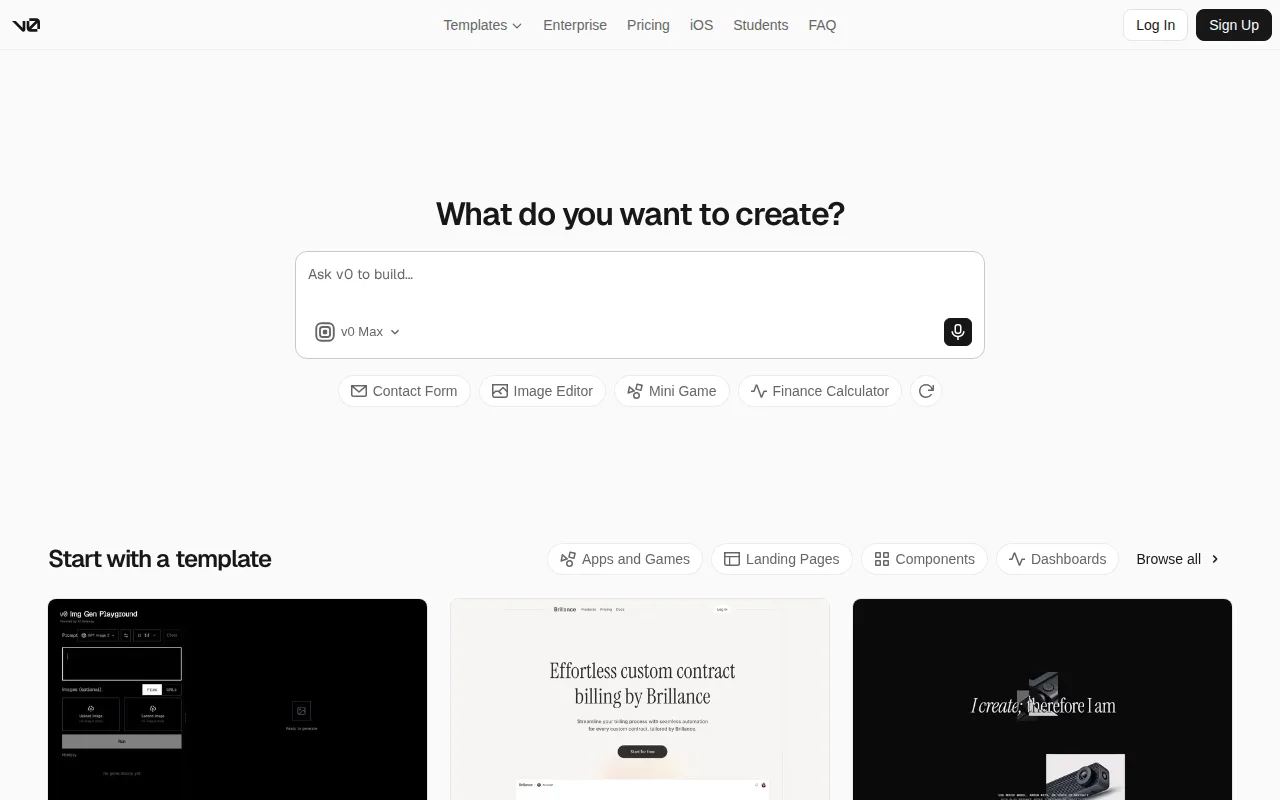 Screenshot of v0