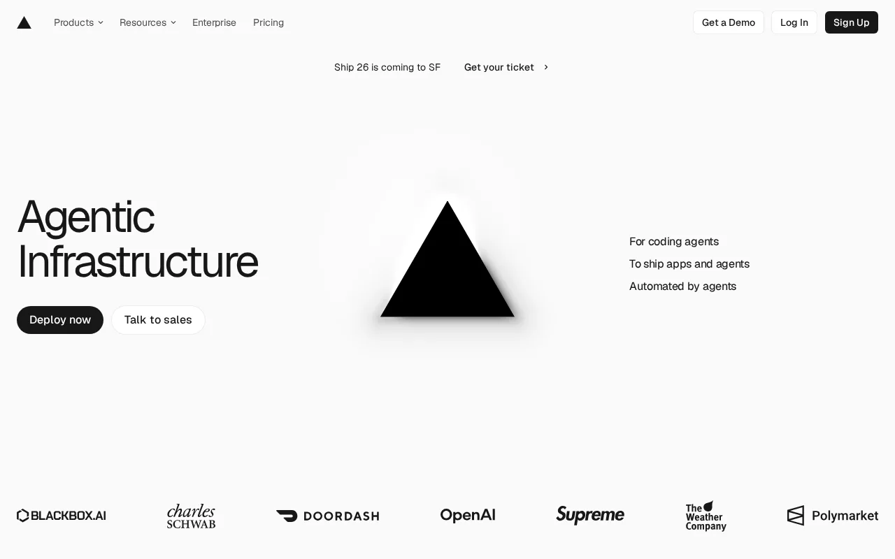 Screenshot of Vercel