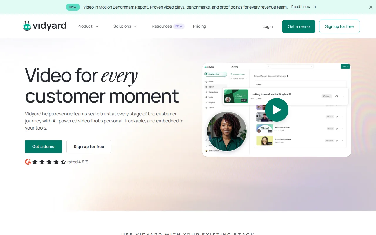 Screenshot of Vidyard