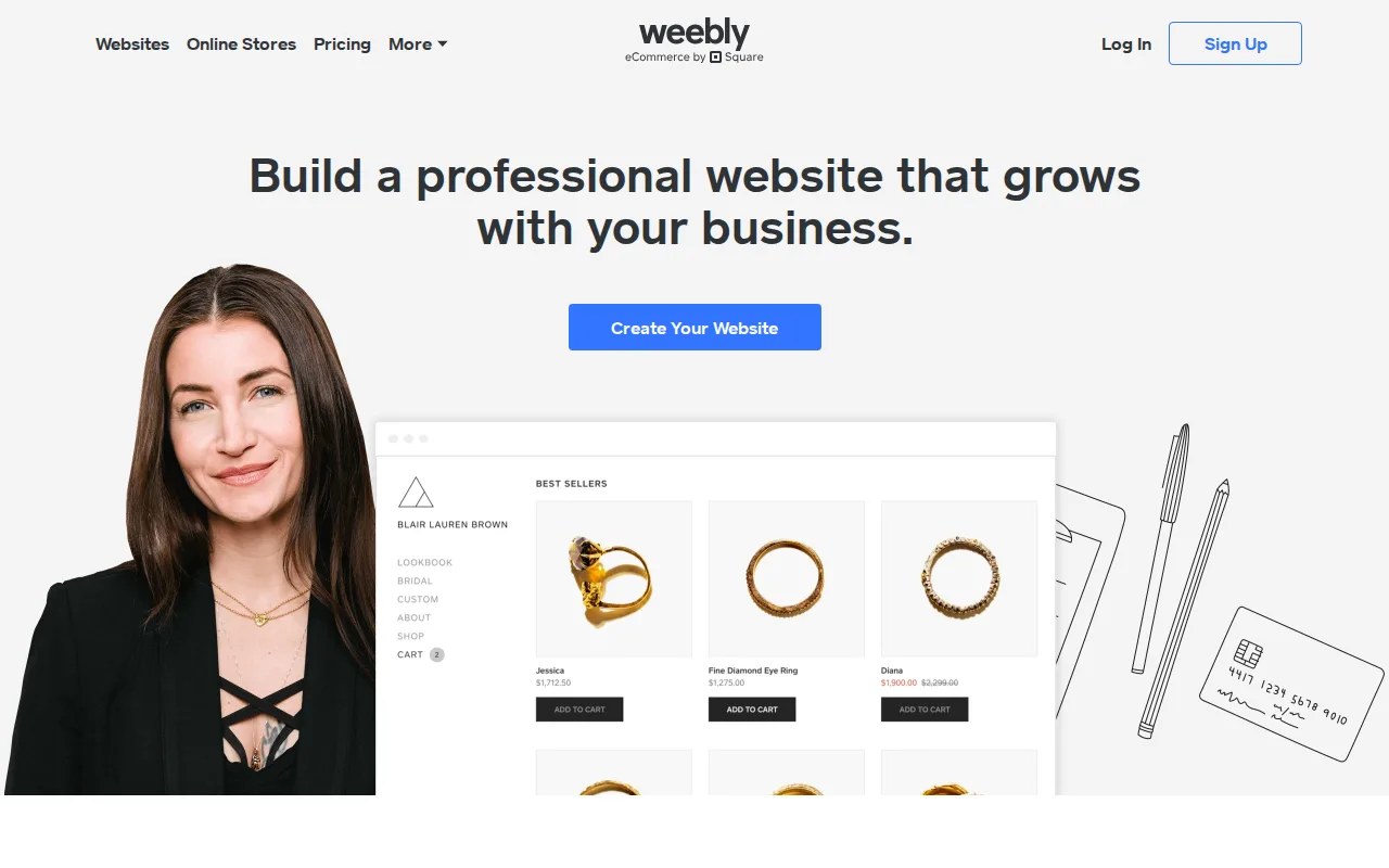 Screenshot of Weebly