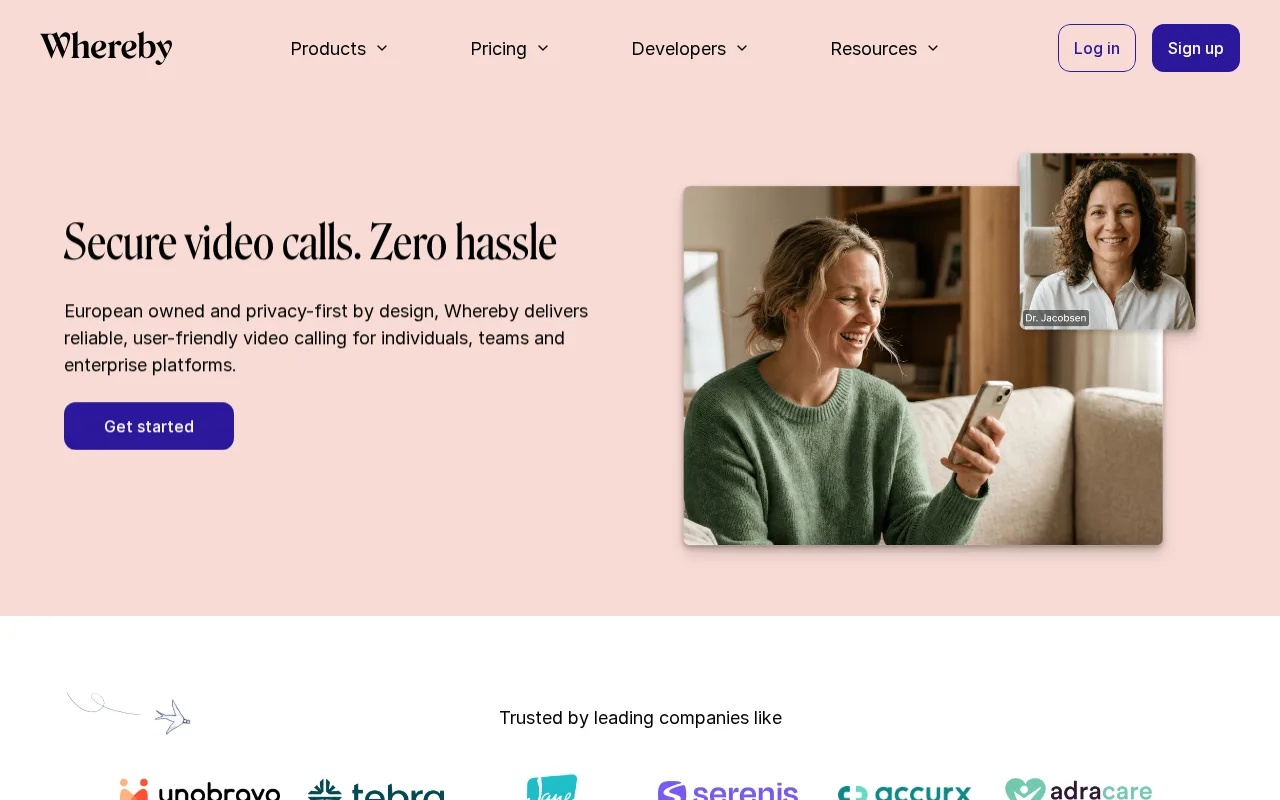 Screenshot of Whereby