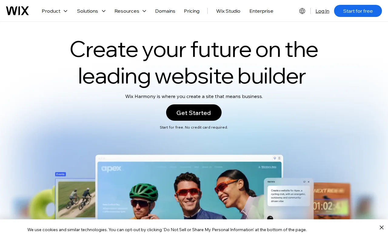 Screenshot of Wix