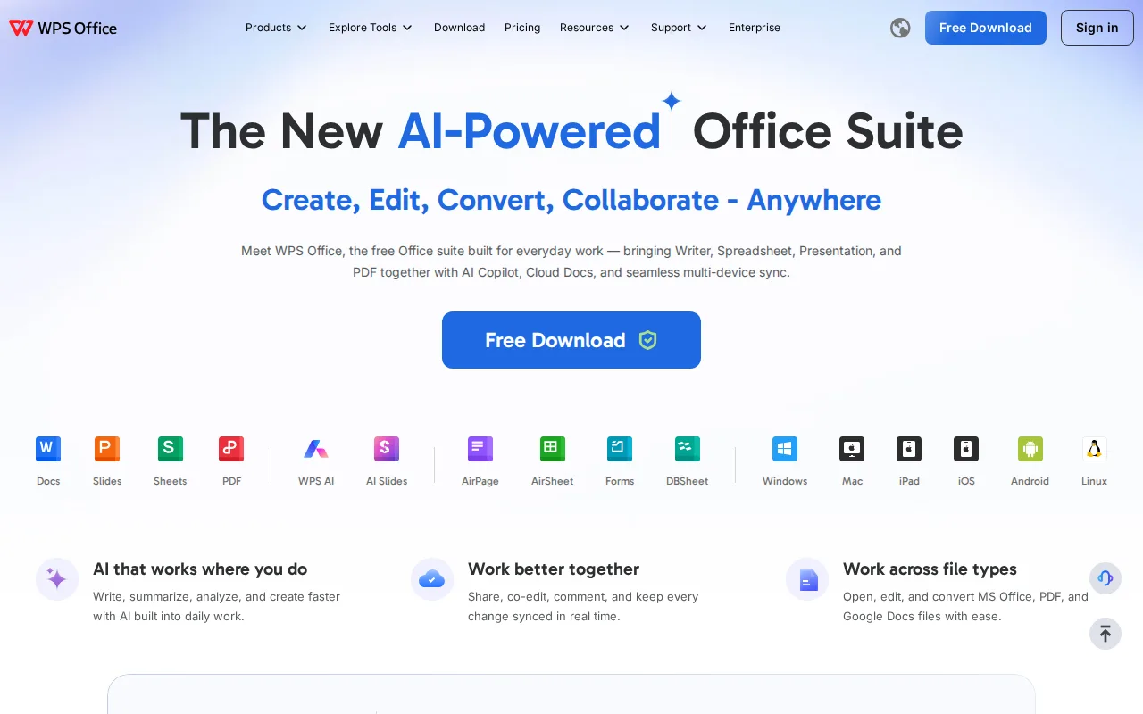Screenshot of WPS Office