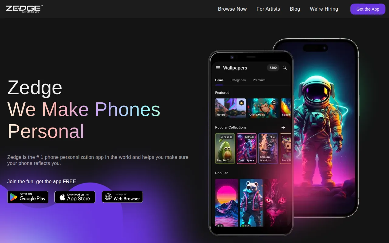 Screenshot of Zedge