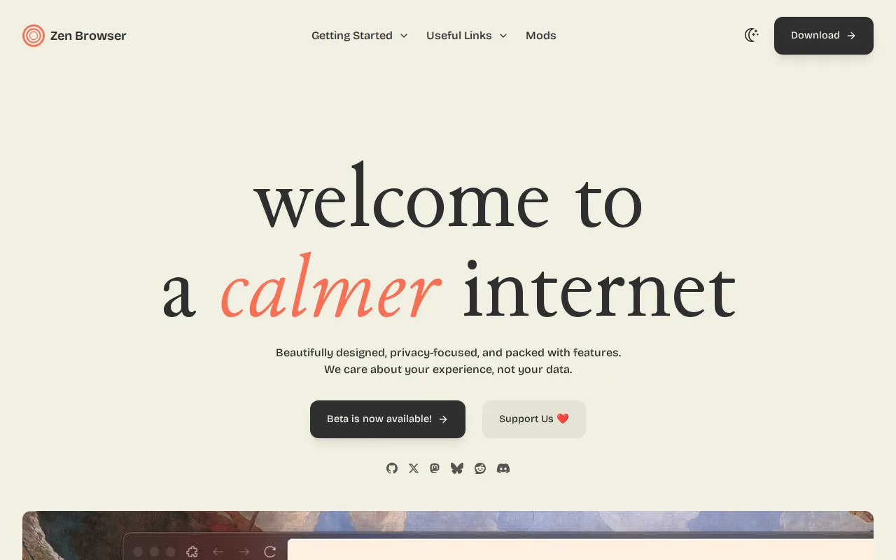 Screenshot of Zen Browser