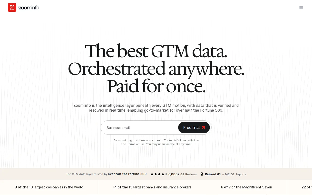 Screenshot of ZoomInfo