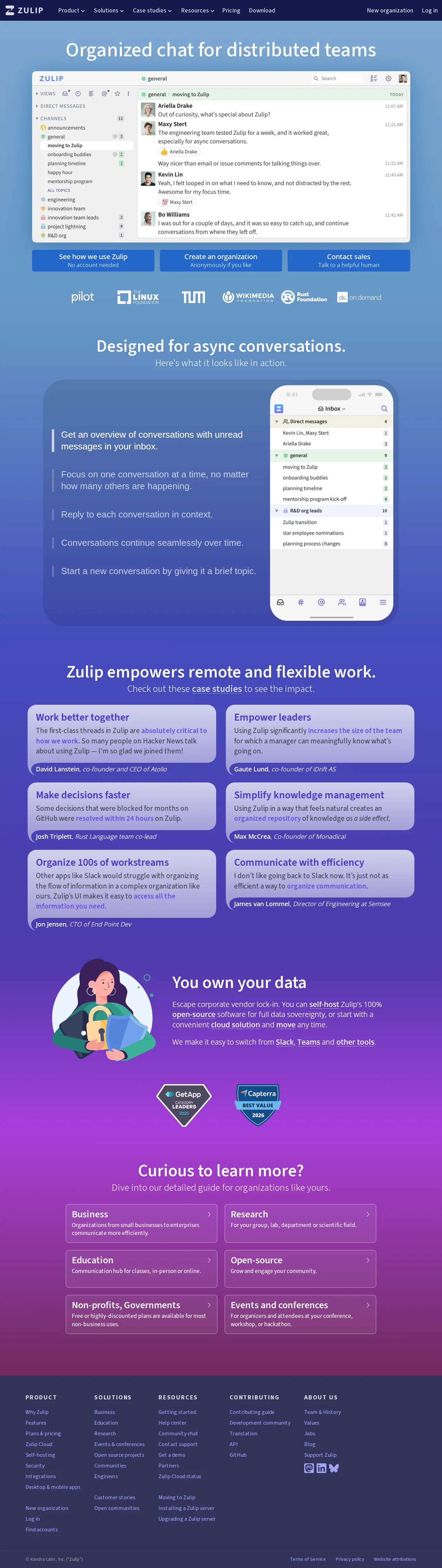 Screenshot of Zulip